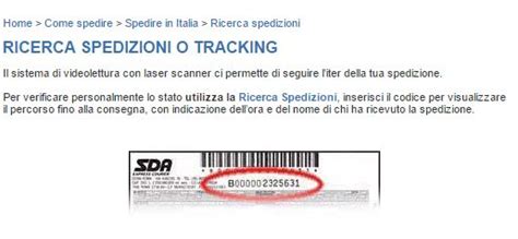 tracking poste italiane sda.